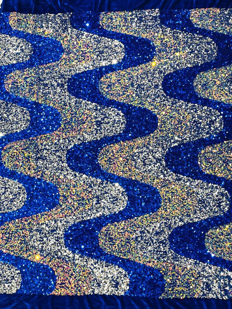 Wave Sequin Stretch Velvet 54" Wide| New Creations Fabric & Foam Inc.