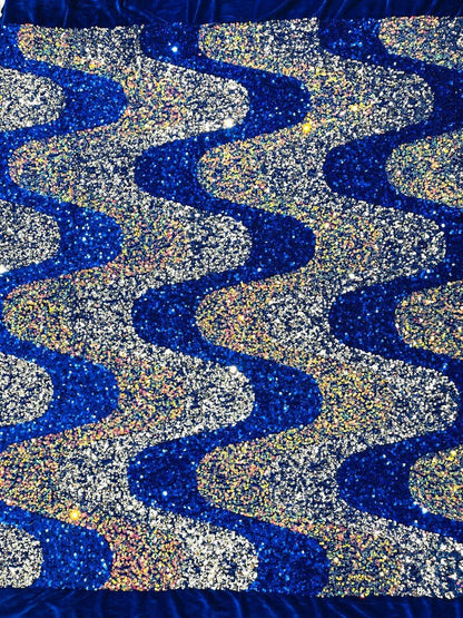 Wave Sequin Stretch Velvet 54" Wide| New Creations Fabric & Foam Inc.