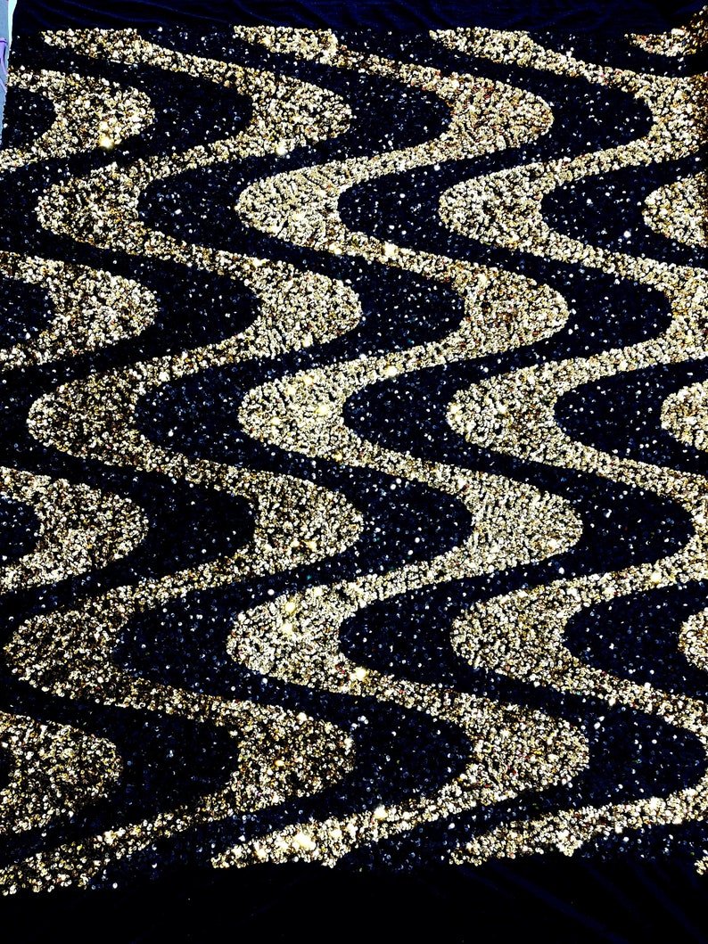 Wave Sequin Stretch Velvet 54" Wide| New Creations Fabric & Foam Inc.