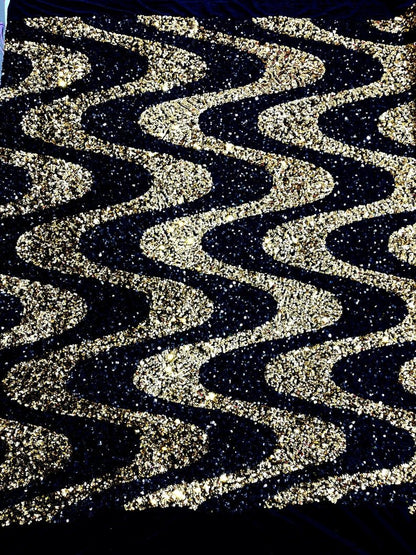 Wave Sequin Stretch Velvet 54" Wide| New Creations Fabric & Foam Inc.