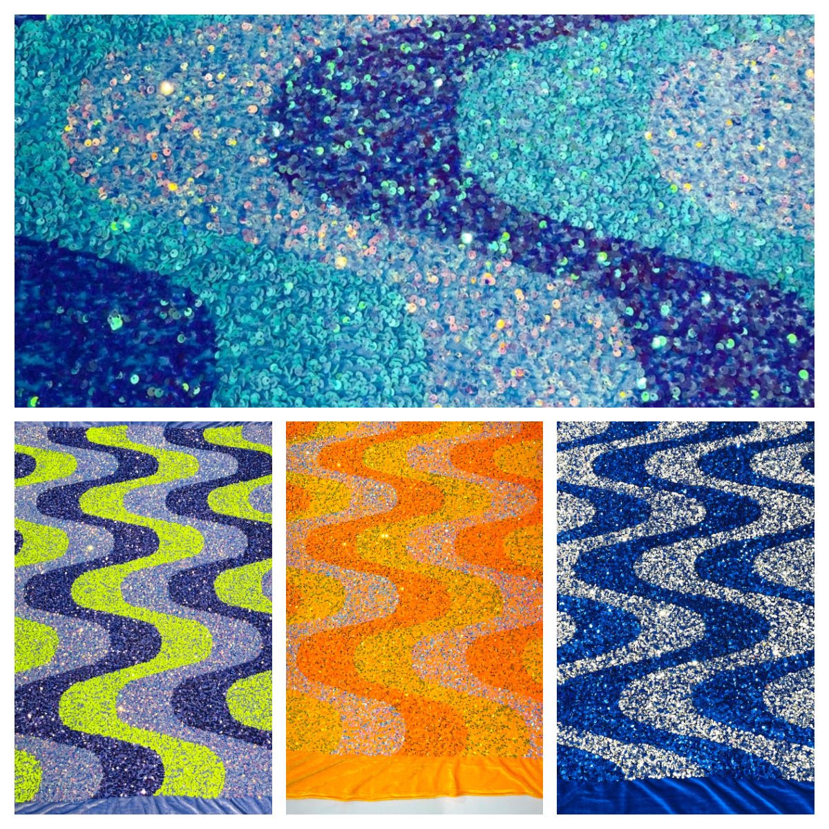 Wave Sequin Stretch Velvet 54" Wide| New Creations Fabric & Foam Inc.