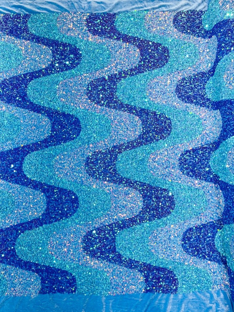 Wave Sequin Stretch Velvet 54" Wide| New Creations Fabric & Foam Inc.