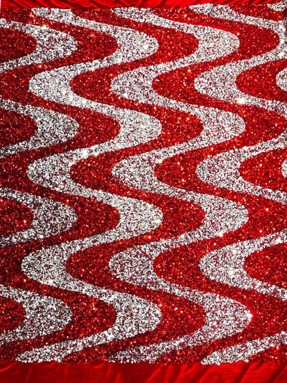 Wave Sequin Stretch Velvet 54" Wide| New Creations Fabric & Foam Inc.
