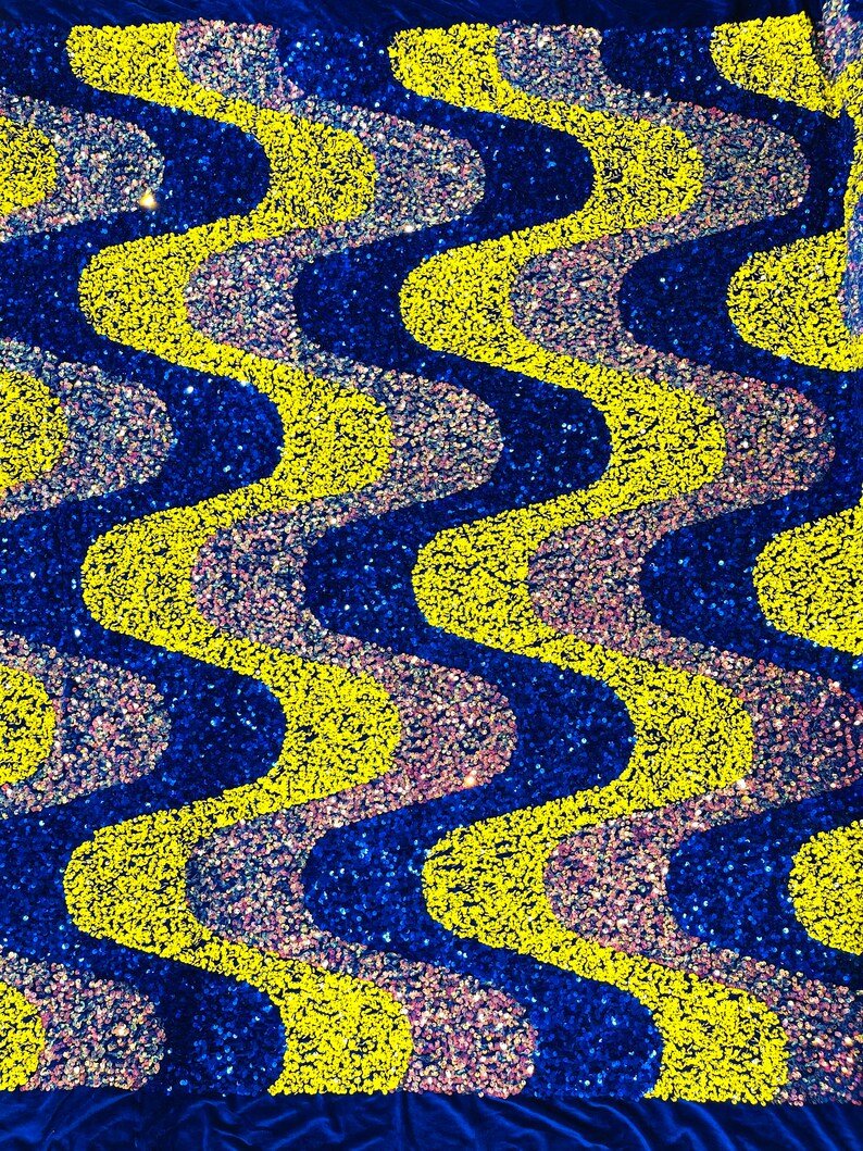 Wave Sequin Stretch Velvet 54" Wide| New Creations Fabric & Foam Inc.