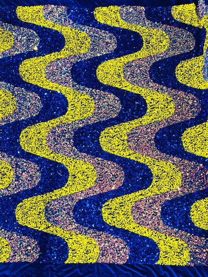 Wave Sequin Stretch Velvet 54" Wide| New Creations Fabric & Foam Inc.