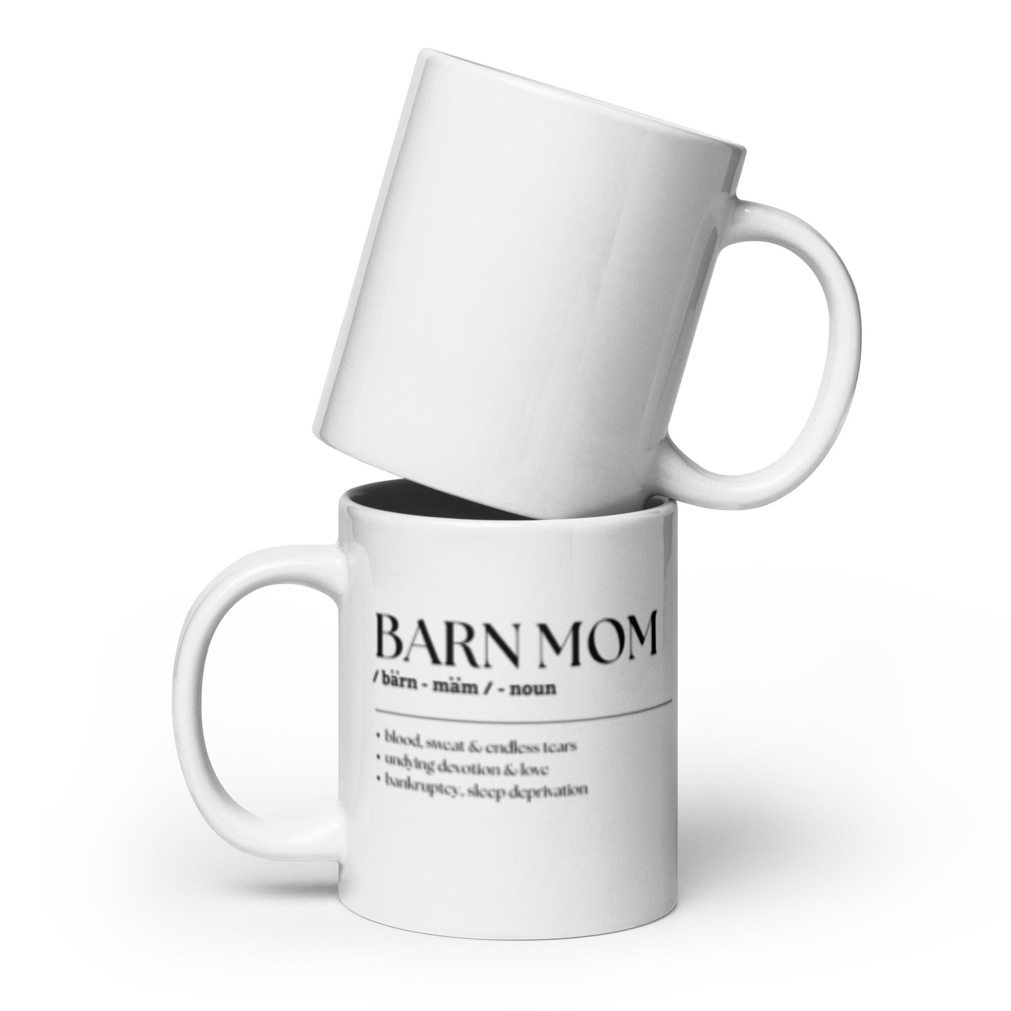 Jumbo White Glossy Mug - 20 oz. - Barn Mom