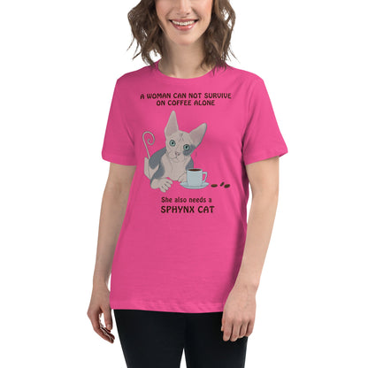 "WOMAN CANT SURVIVE ON COFFEE ALONE" TEE