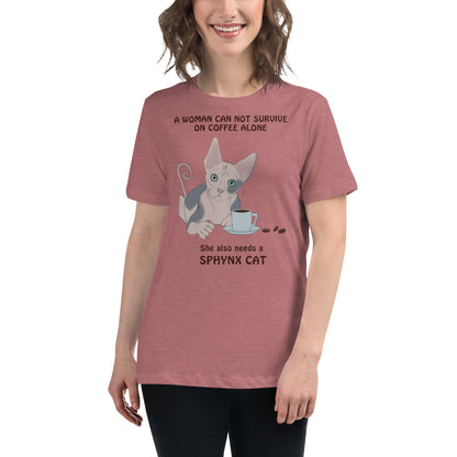 "WOMAN CANT SURVIVE ON COFFEE ALONE" TEE