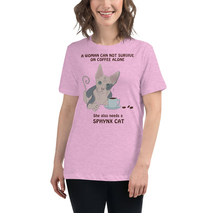 "WOMAN CANT SURVIVE ON COFFEE ALONE" TEE