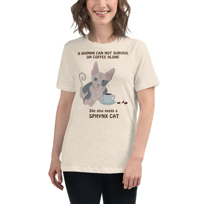 "WOMAN CANT SURVIVE ON COFFEE ALONE" TEE